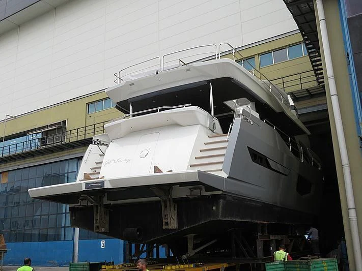 a space shuttle on a platform aboard SUN RISE Yacht for Sale
