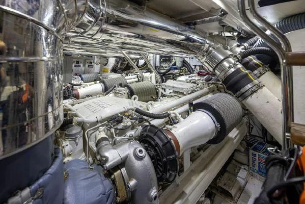 a close-up of a car engine aboard APOLLO Yacht for Sale