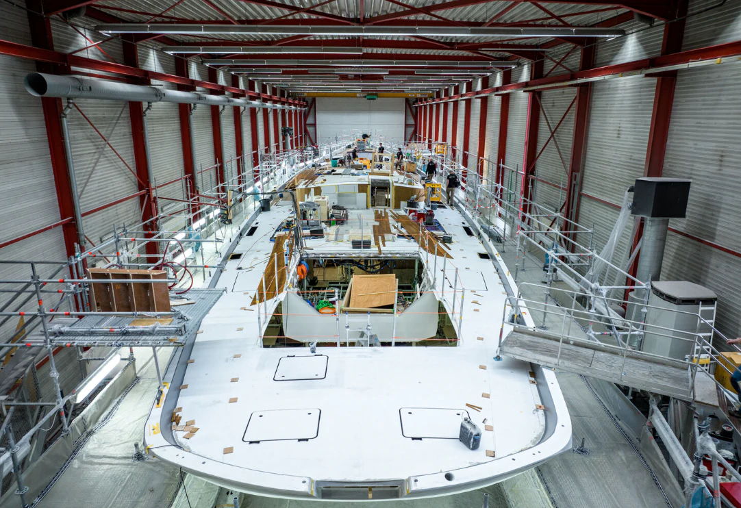 a large white machine in a factory aboard PROJECT ZERO Yacht for Sale