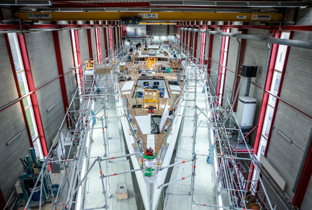 a large factory with many machines aboard PROJECT ZERO Yacht for Sale