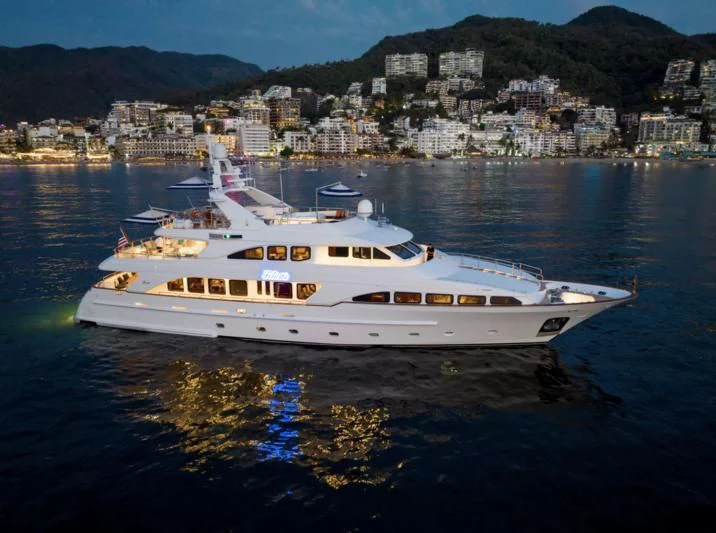 a white yacht on the water aboard FELICITA Yacht for Sale