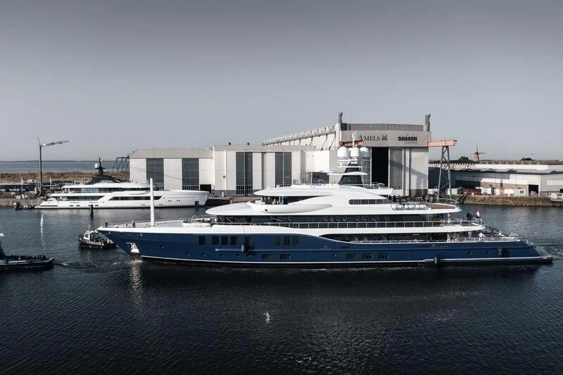 a large boat in the water aboard M&EM Yacht for Sale