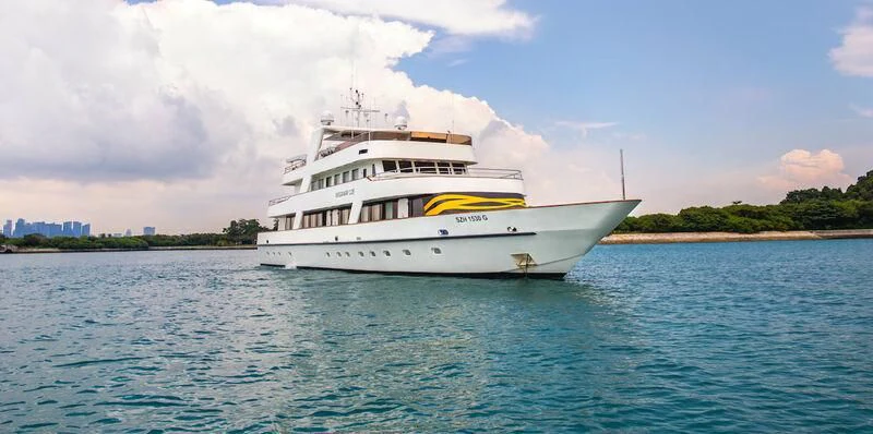 a white boat on the water aboard STAR OF THE SEA Yacht for Sale