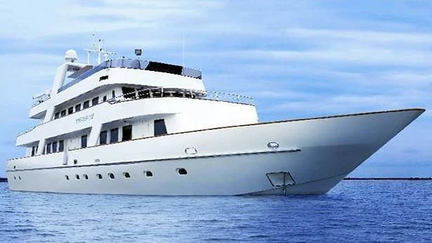 a large white ship in the water aboard STAR OF THE SEA Yacht for Sale