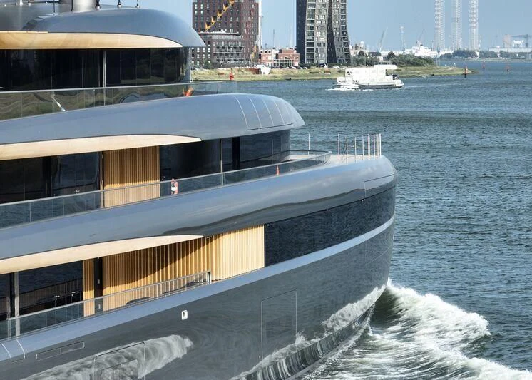 a boat on the water aboard OBSIDIAN Yacht for Sale