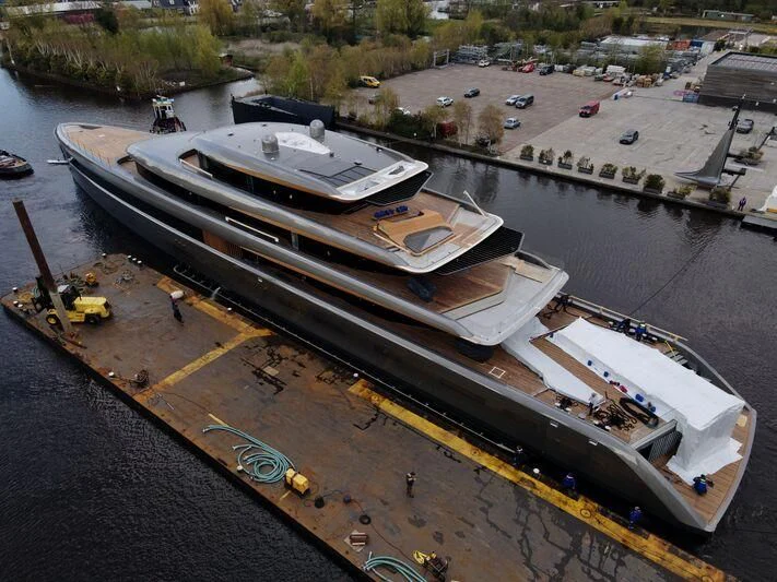 a boat on the water aboard OBSIDIAN Yacht for Sale