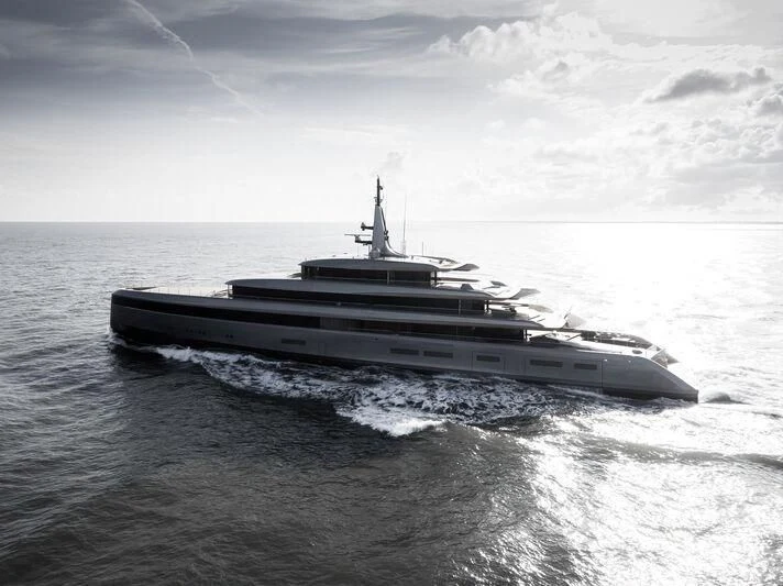 a ship in the water aboard OBSIDIAN Yacht for Sale