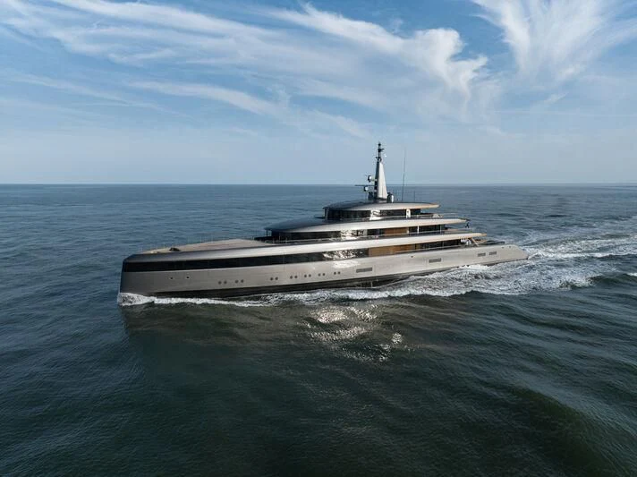 a ship on the water aboard OBSIDIAN Yacht for Sale
