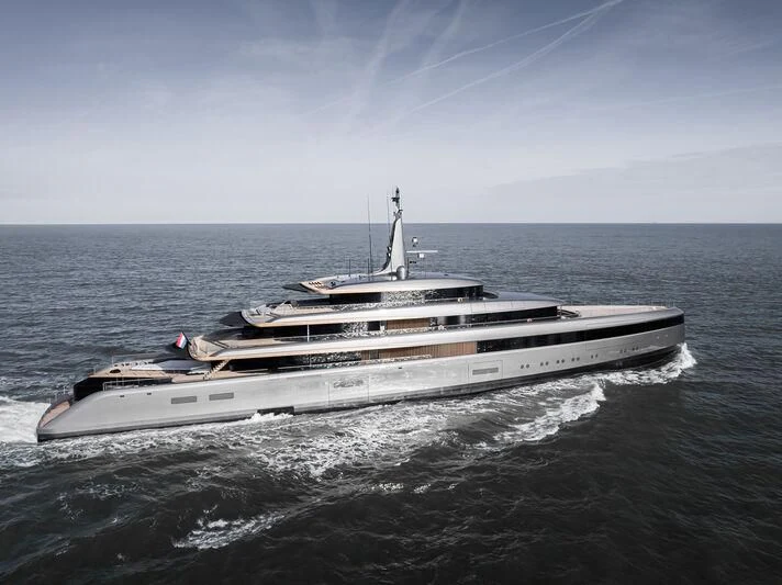 a ship on the water aboard OBSIDIAN Yacht for Sale