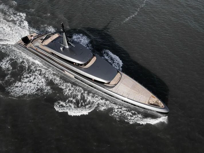 a boat on the water aboard OBSIDIAN Yacht for Sale