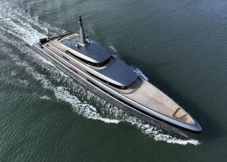 a boat on the water aboard OBSIDIAN Yacht for Sale