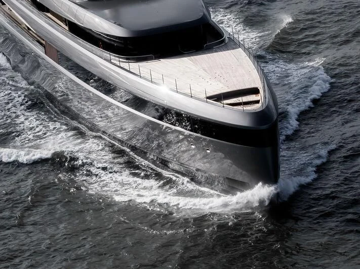 a boat on the water aboard OBSIDIAN Yacht for Sale