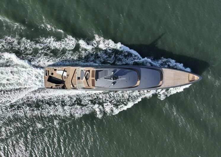 a boat in the water aboard OBSIDIAN Yacht for Sale