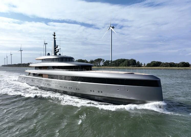 a boat on the water aboard OBSIDIAN Yacht for Sale
