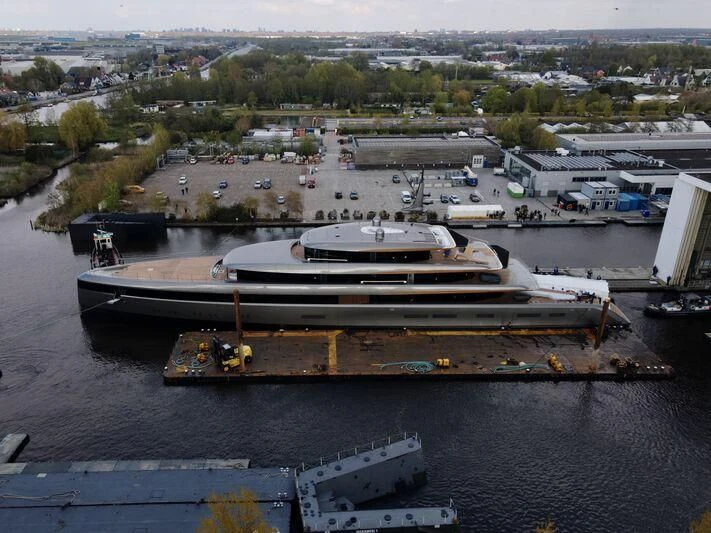 a large group of boats in a harbor aboard OBSIDIAN Yacht for Sale