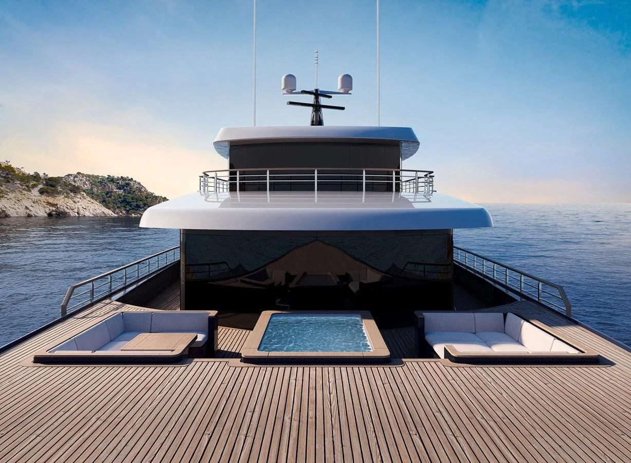 a boat on a body of water aboard LES CINQ Yacht for Sale