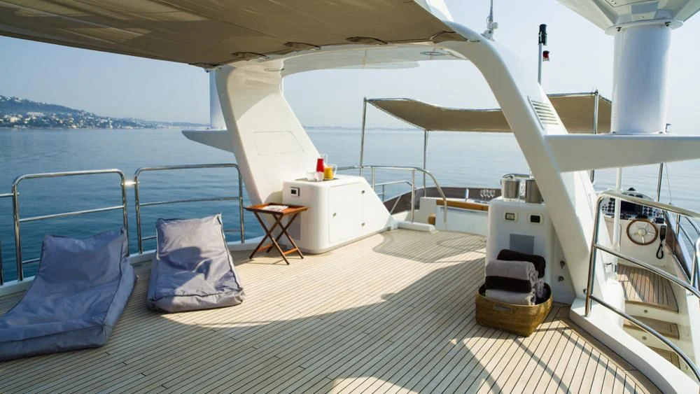 a boat on the water aboard QUID PRO QUO Yacht for Sale