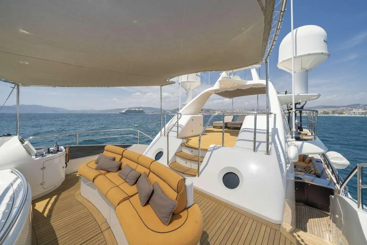 a boat on the water aboard QUID PRO QUO Yacht for Sale