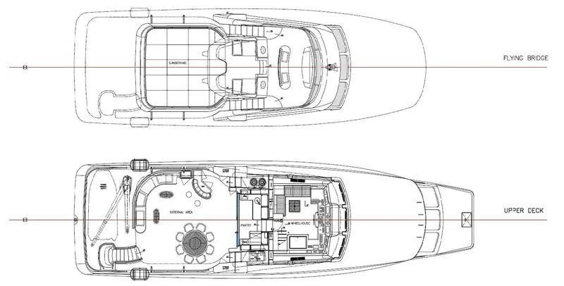 diagram, engineering drawing aboard QUID PRO QUO Yacht for Sale