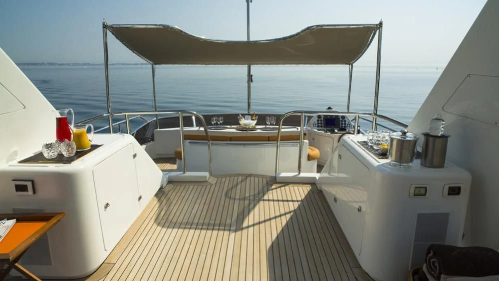 a boat on the water aboard QUID PRO QUO Yacht for Sale