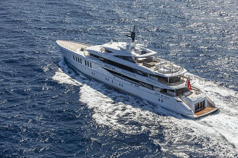 a ship on the water aboard SPECTRE Yacht for Sale