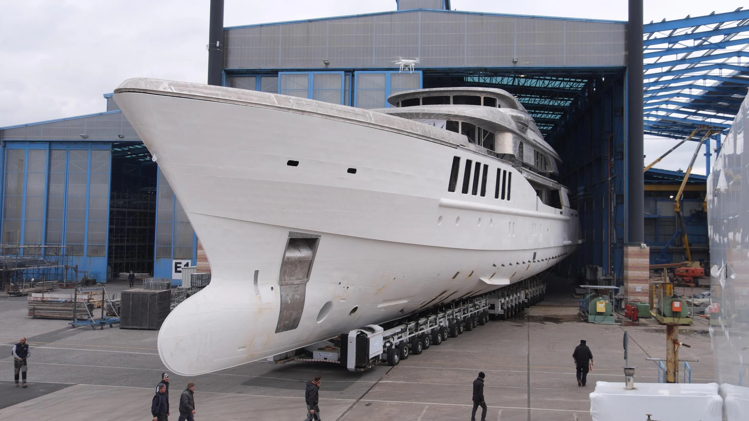 a large white ship aboard SPECTRE Yacht for Sale