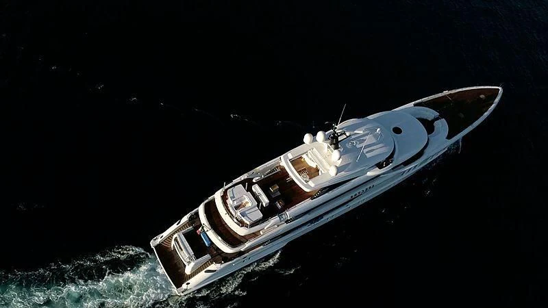 a space ship in outer space aboard SPECTRE Yacht for Sale