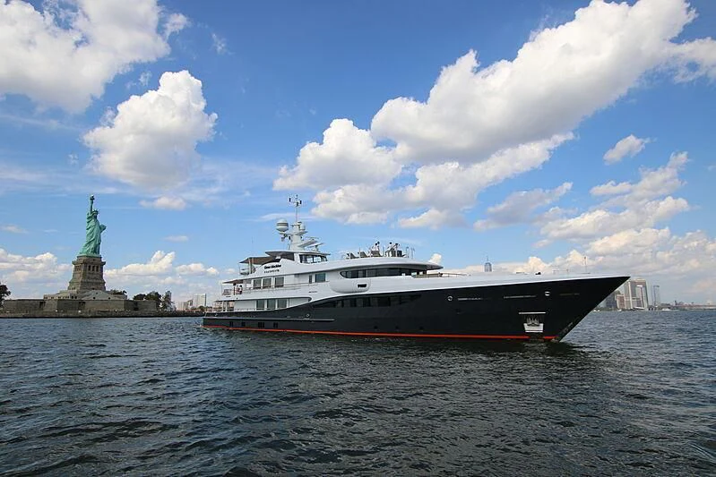 a large boat in the water aboard GENE MACHINE Yacht for Sale