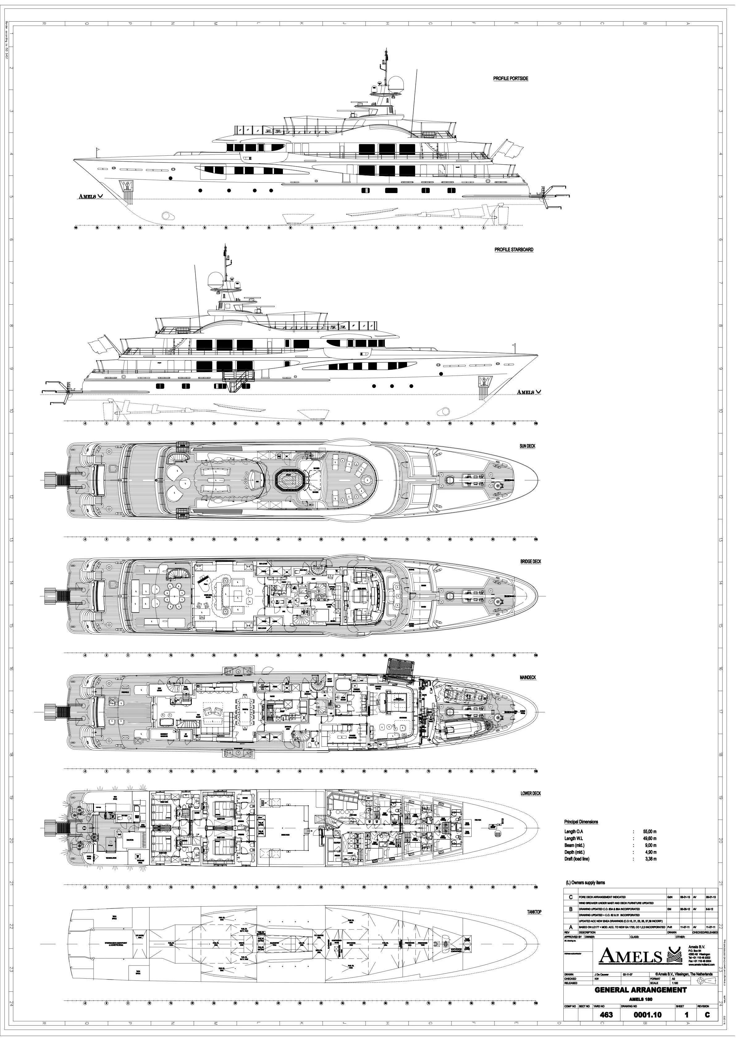 diagram aboard GENE MACHINE Yacht for Sale