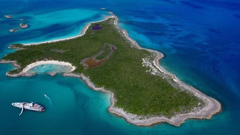 an aerial view of a beach aboard GENE MACHINE Yacht for Sale