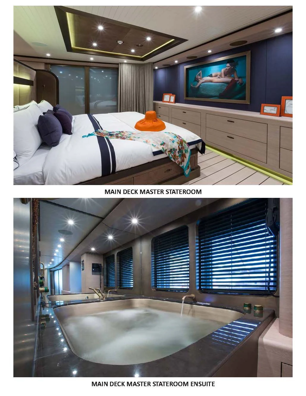 a room with a bed and a tv aboard GENE MACHINE Yacht for Sale