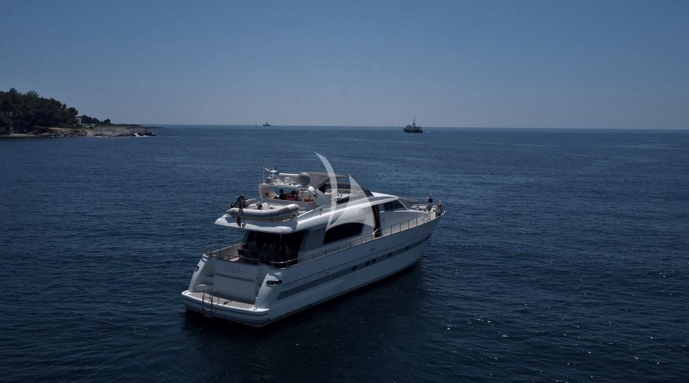 a boat in the water aboard LOLEA Yacht for Charter