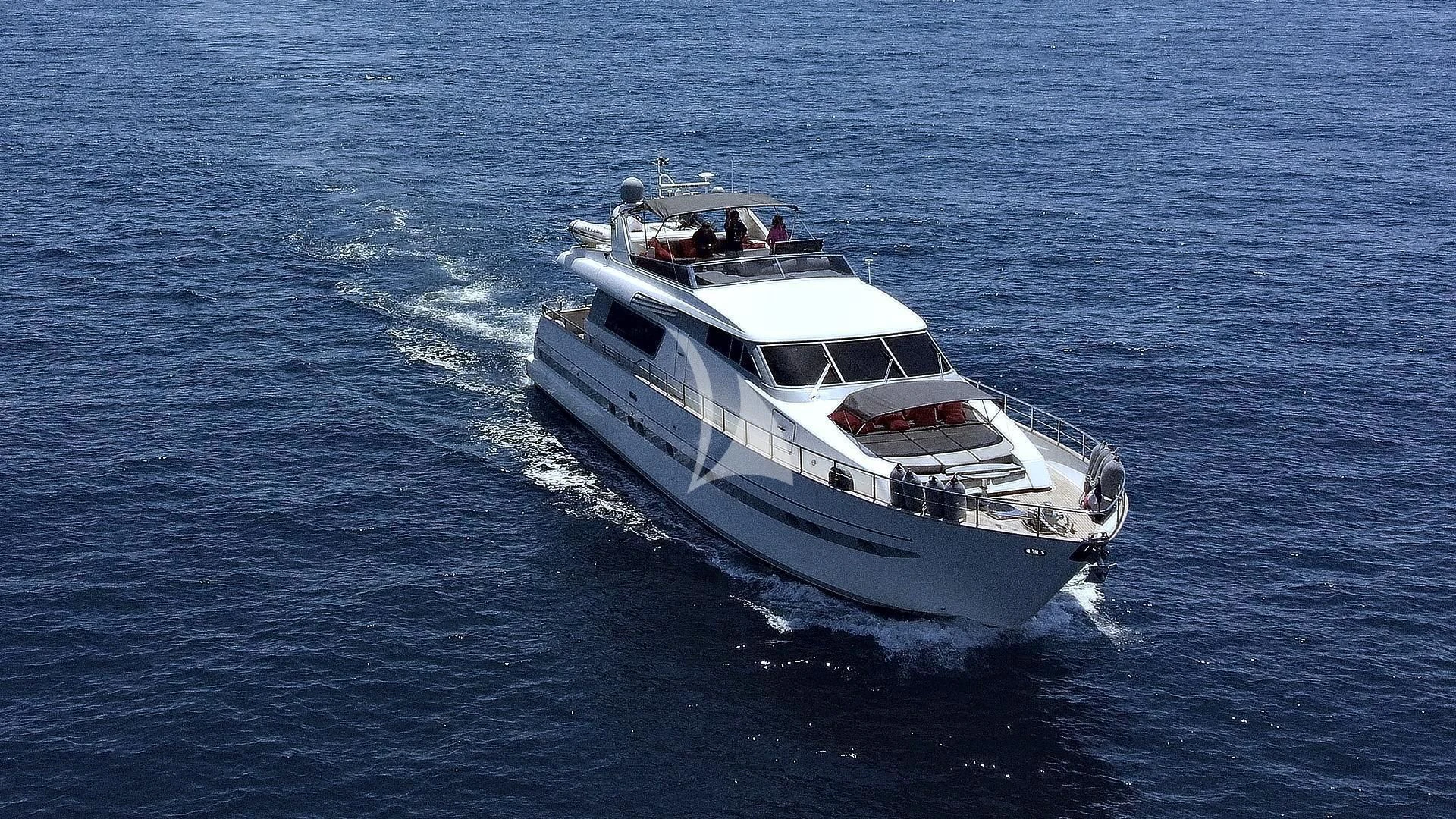 a boat on the water aboard LOLEA Yacht for Charter