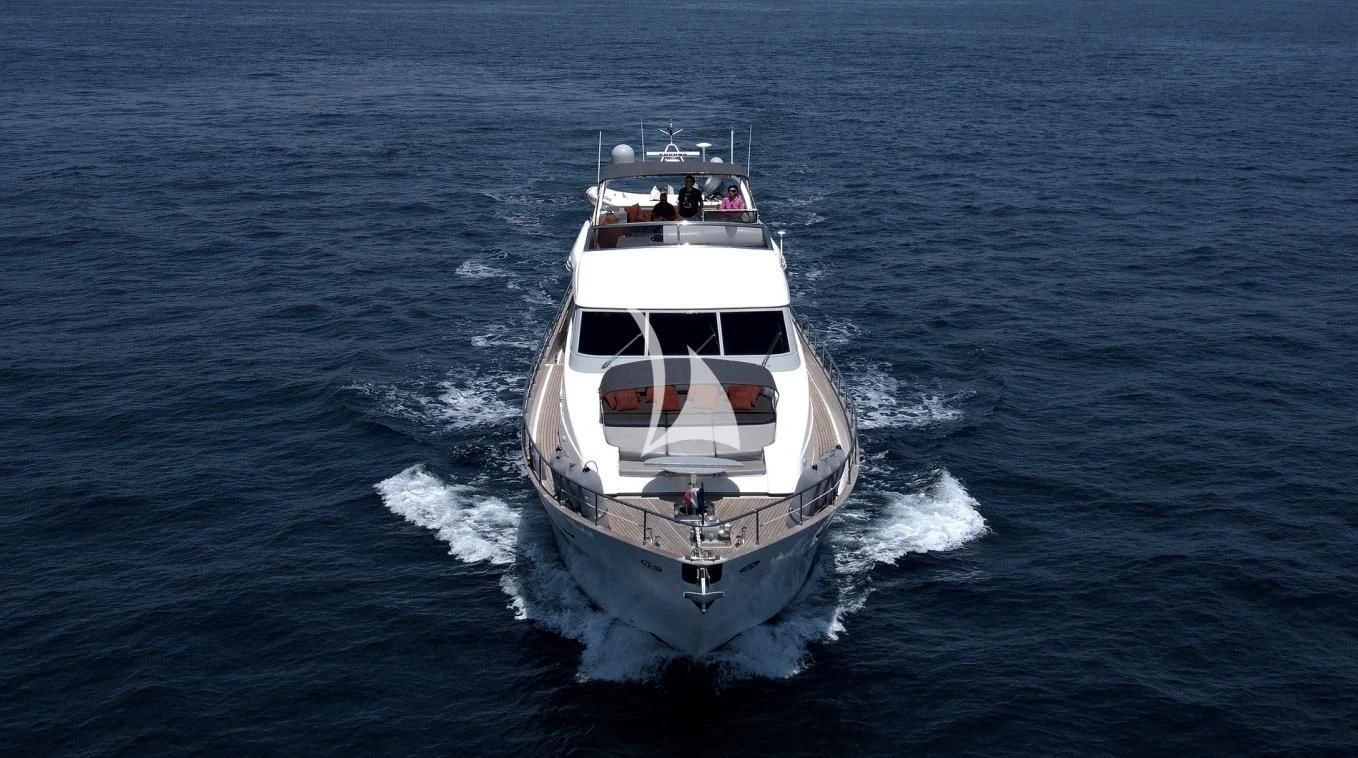 a boat with people on it aboard LOLEA Yacht for Charter
