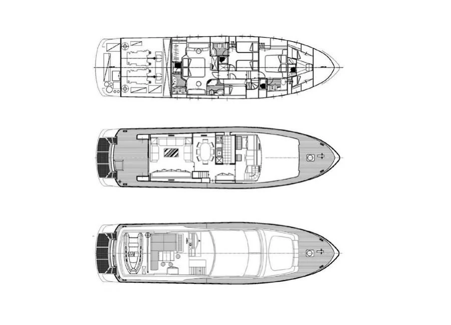 diagram, engineering drawing aboard LOLEA Yacht for Charter