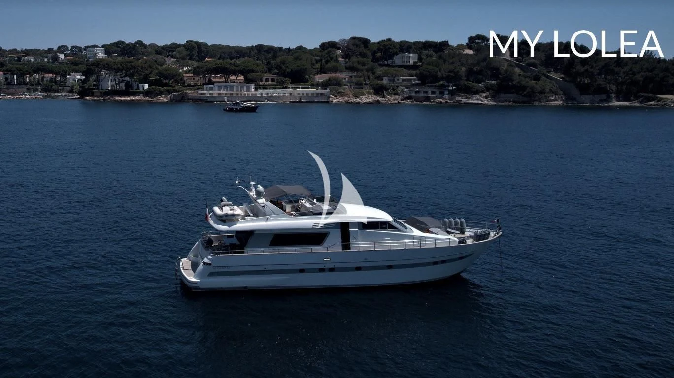 a boat in the water aboard LOLEA Yacht for Charter