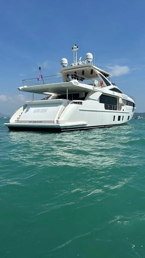 a boat in the water aboard INFINITE VOYAGE III Yacht for Sale
