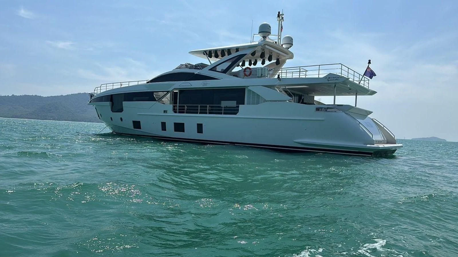a boat in the water aboard INFINITE VOYAGE III Yacht for Sale