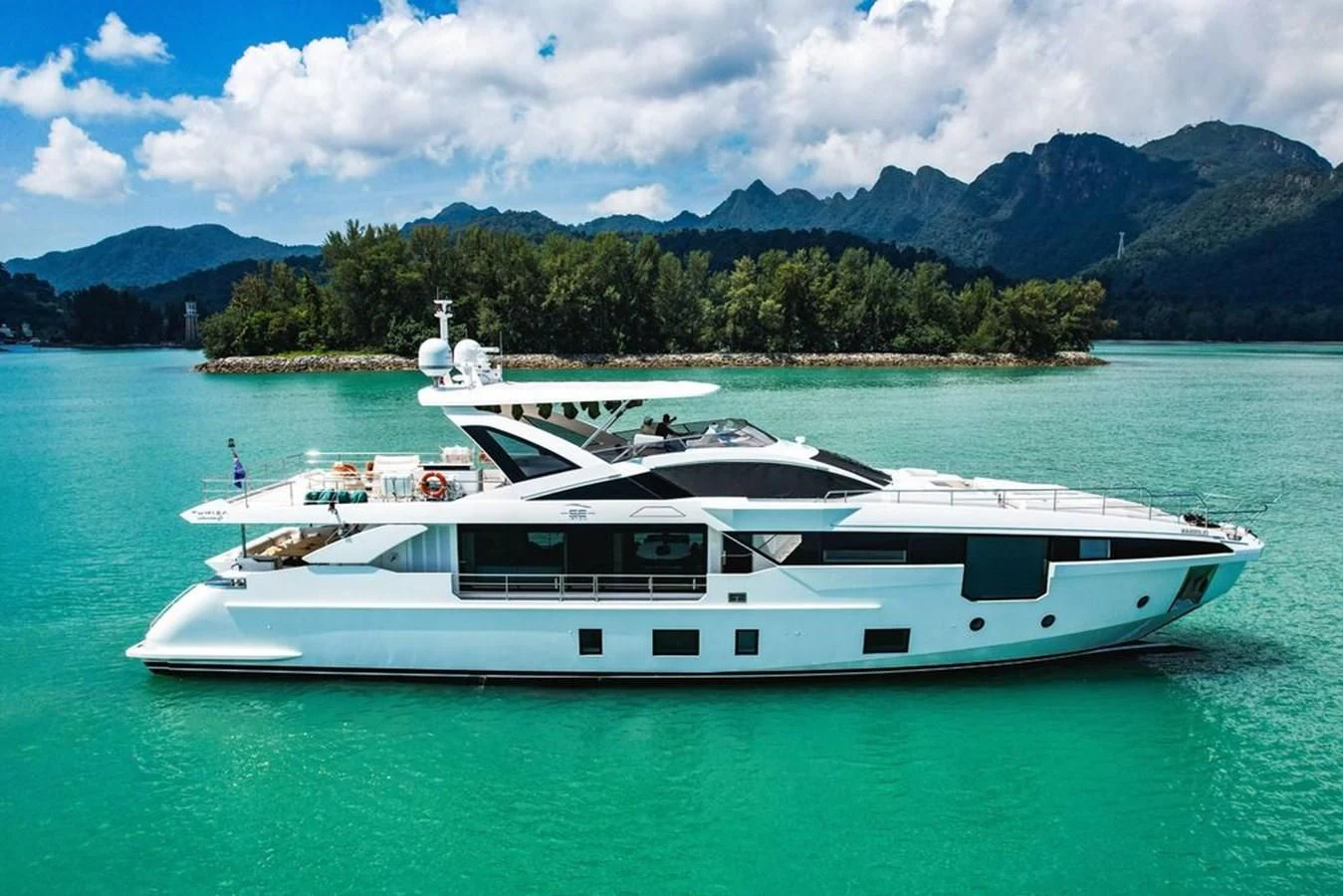 a boat in the water aboard INFINITE VOYAGE III Yacht for Sale