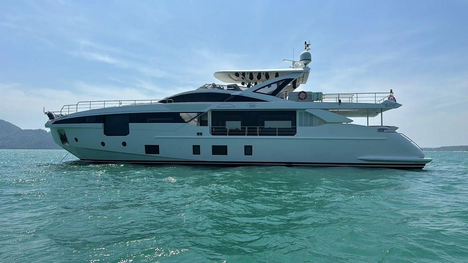 a boat in the water aboard INFINITE VOYAGE III Yacht for Sale