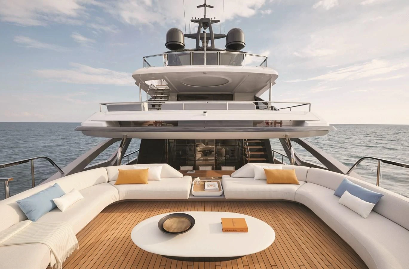 a cruise ship on the water aboard EYE OF DESTINY Yacht for Sale