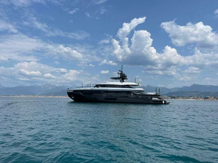 a boat on the water aboard EYE OF DESTINY Yacht for Sale