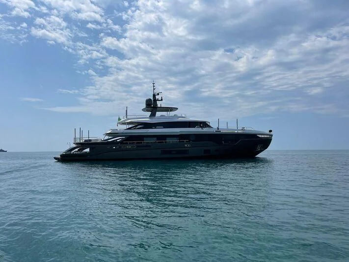 a boat in the water aboard EYE OF DESTINY Yacht for Sale