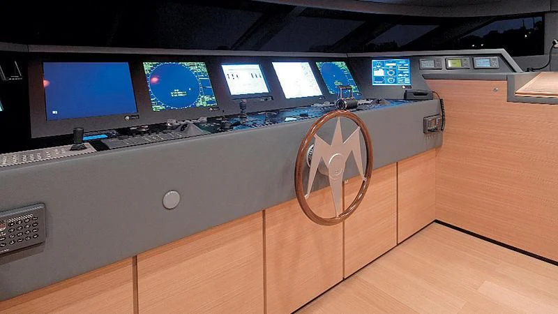 a control panel with many monitors aboard BOLARO Yacht for Sale