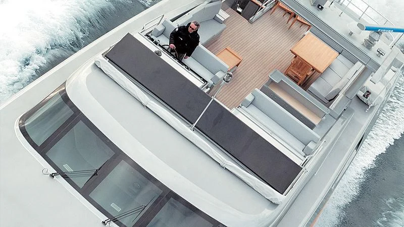 a high angle view of a building aboard BOLARO Yacht for Sale