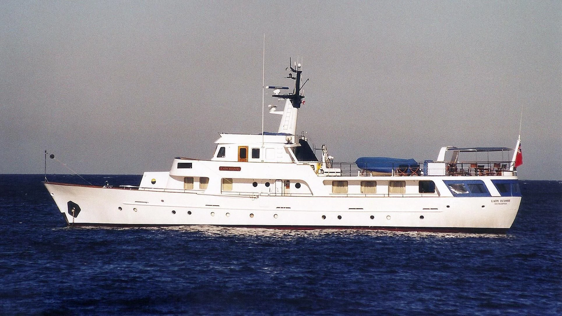 a white yacht in the water aboard LA GRANDE DAME Yacht for Sale