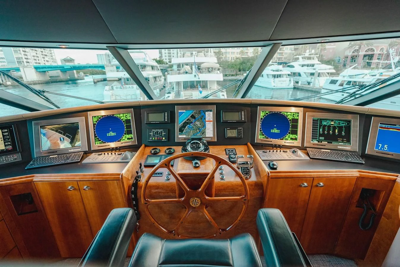 inside of a train aboard LA LADY Yacht for Sale