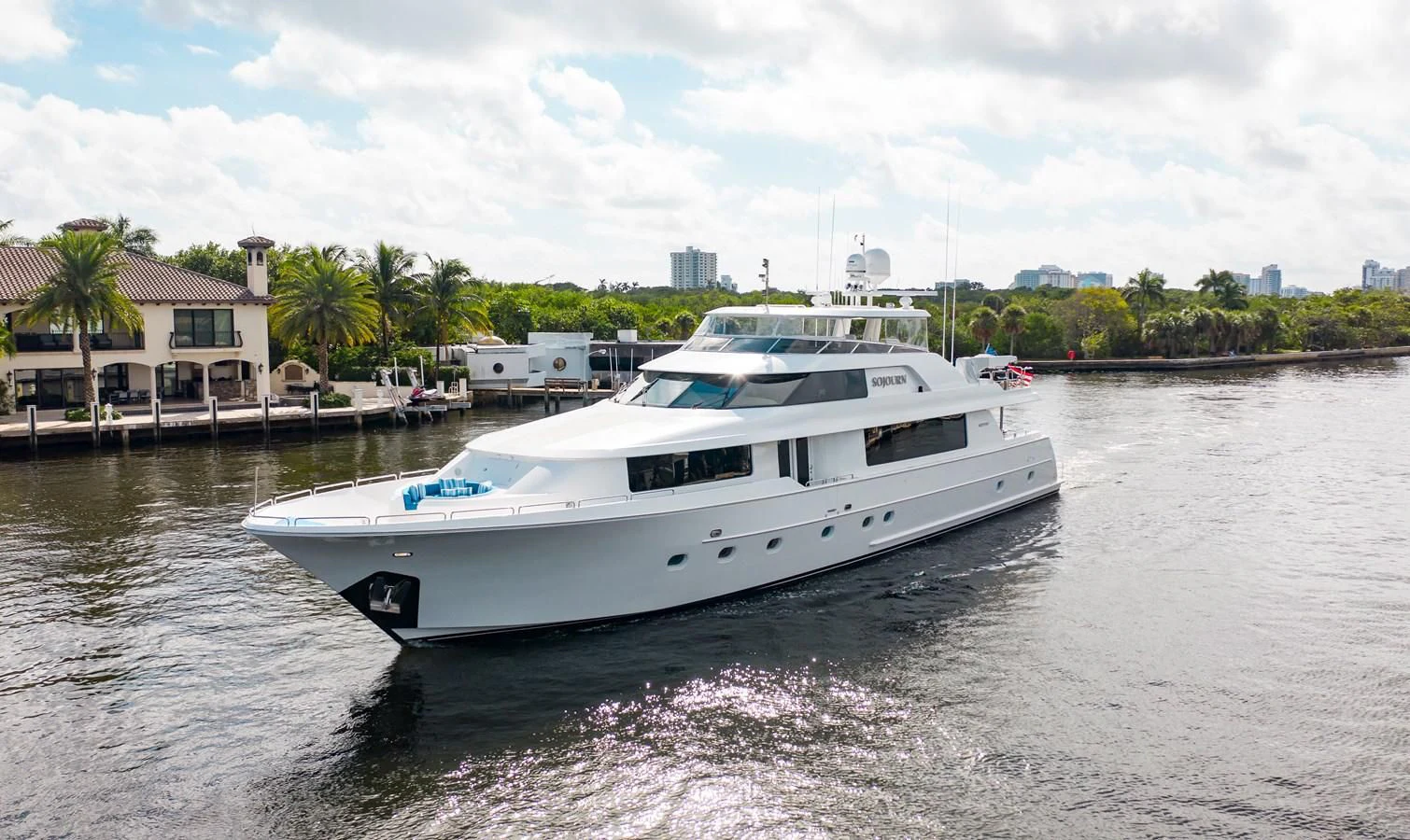 a boat on the water aboard LA LADY Yacht for Sale