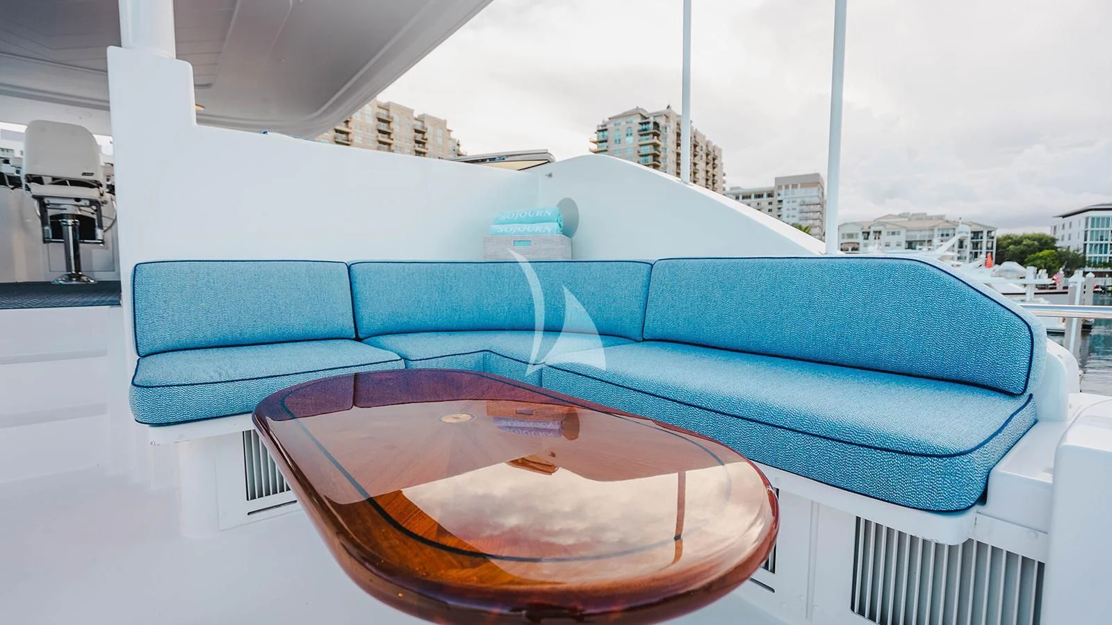 a boat on the water aboard LA LADY Yacht for Sale