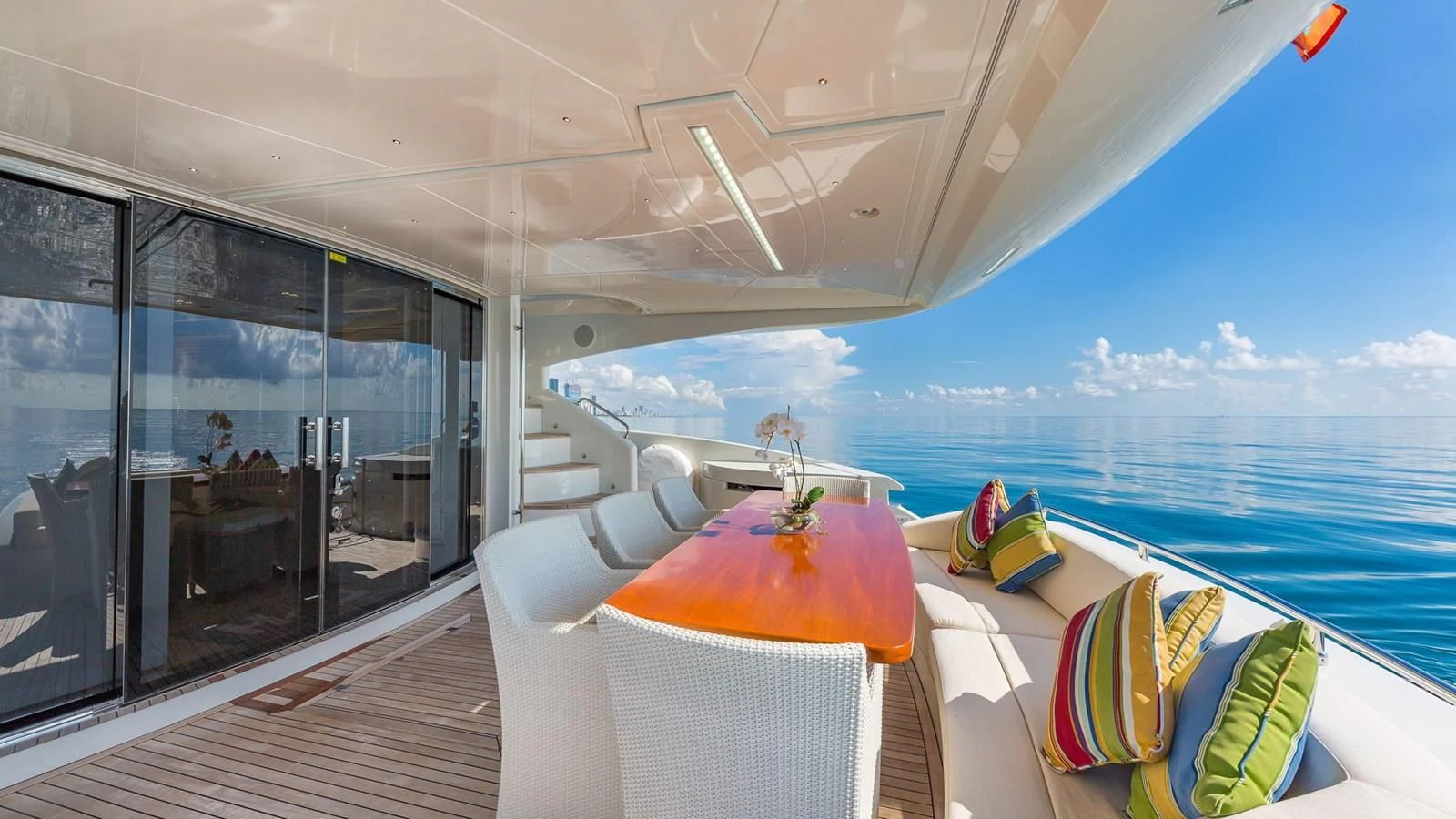 a boat on a deck aboard GOLDEN 3 Yacht for Sale